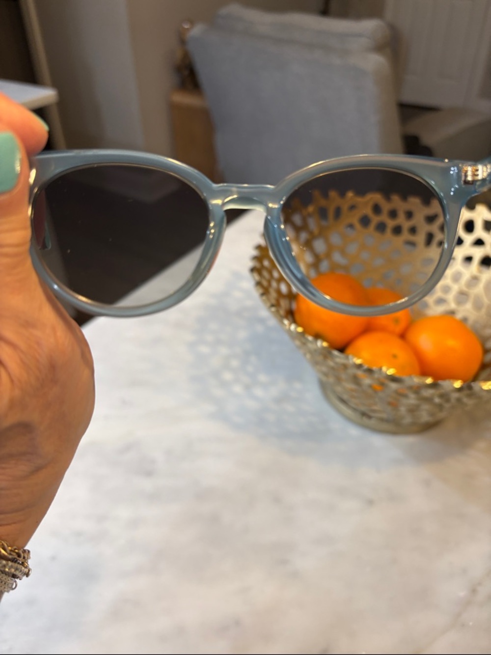 Burberry Amelia Sunglasses in Milky Blue - Picture 7 of 8